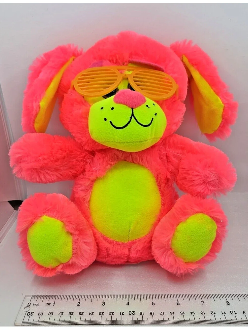 Neon Pink Yellow Bunny Rabbit Wearing Sunglasses 11